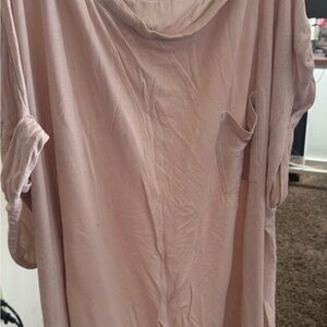 4XL Plus Size Women's Casual Pink Top